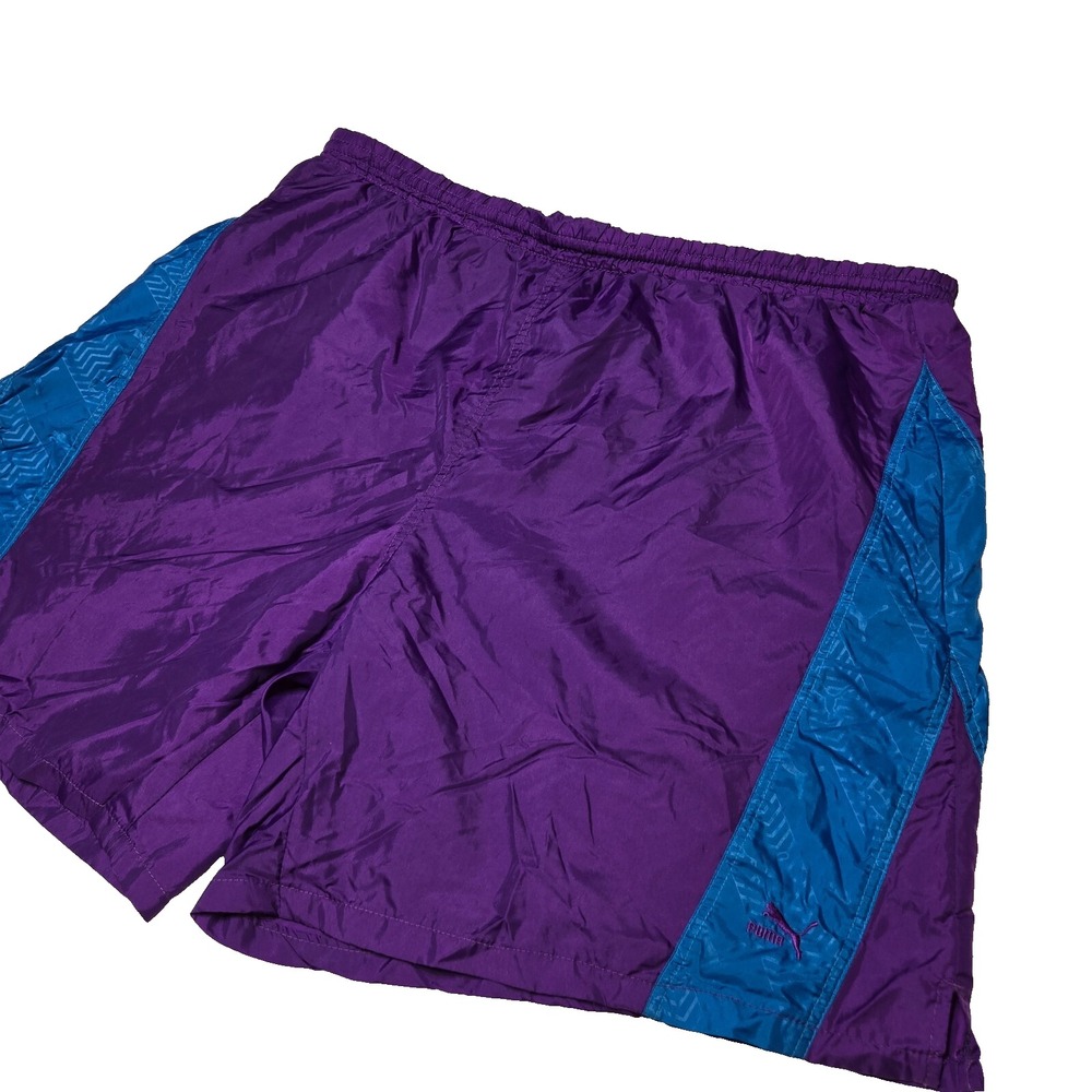Vintage Puma Board Shorts Mens XL Extra Large Purple Surf Swim‎ Drawstring 90s